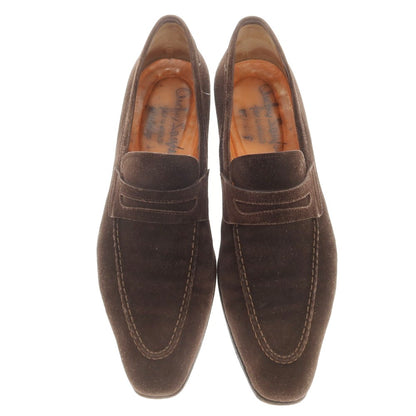 【中古】サントーニ Santoni スエード コインローファー ダークブラウン【 8 】【 状態ランクC 】【 メンズ 】