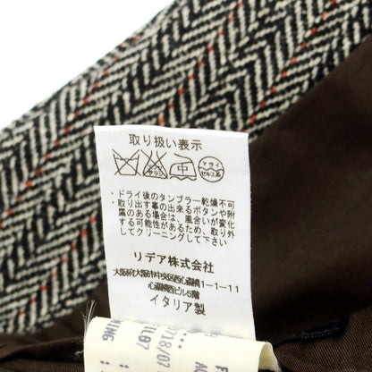 【中古】ラルディーニ LARDINI ウールナイロンシルク ヘリンボーン ベスト ジレ ブラックxオフホワイト【 48 】【 状態ランクC 】【 メンズ 】