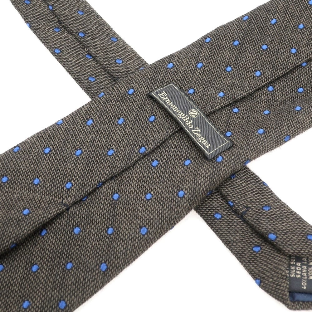中古】エルメネジルドゼニア Ermenegildo Zegna シルクウール ドット柄