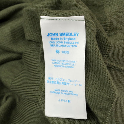 【中古】ジョンスメドレー JOHN SMEDLEY コットン ハイゲージ カーディガン オリーブ【サイズS】【GRN】【S/S】【状態ランクC】【メンズ】【759097】