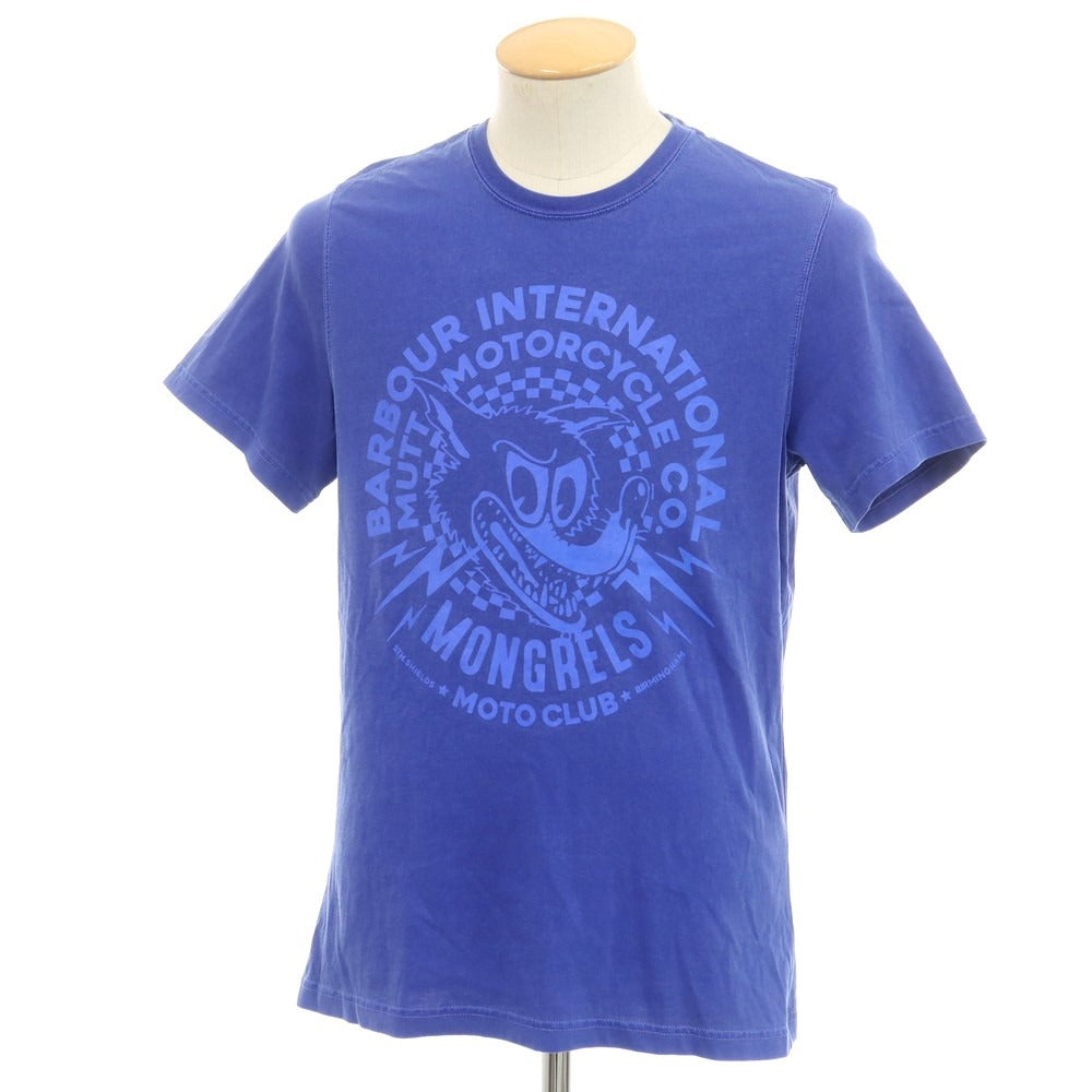 【中古】バーブァー Barbour × Mutt Motorcycles コットン 半袖Ｔシャツ スマルトブルー【サイズS】【BLU】【S/S】【状態ランクB】【メンズ】【759097】