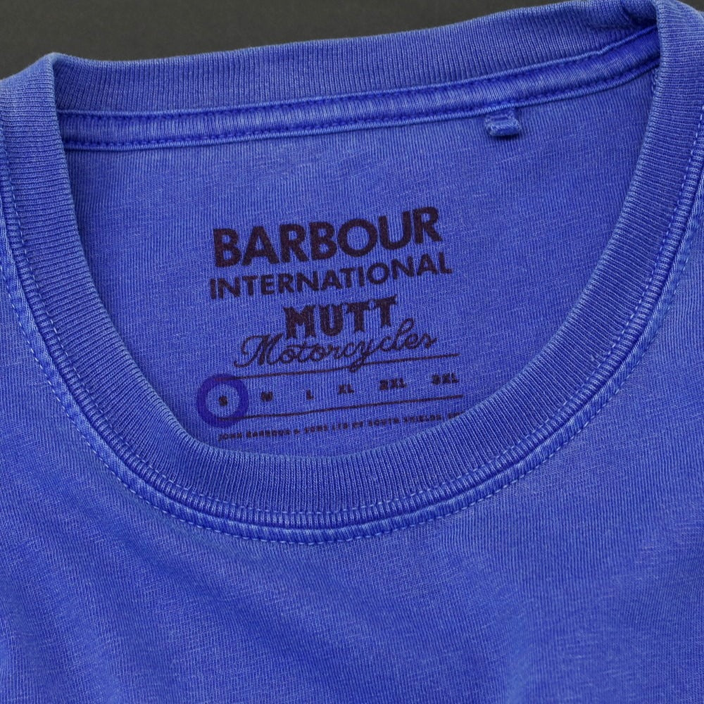 【中古】バーブァー Barbour × Mutt Motorcycles コットン 半袖Ｔシャツ スマルトブルー【サイズS】【BLU】【S/S】【状態ランクB】【メンズ】【759097】