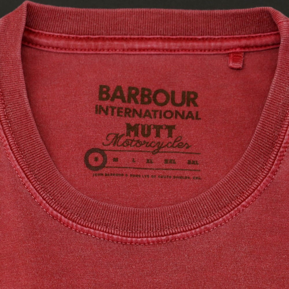 【中古】バーブァー Barbour × Mutt Motorcycles コットン 半袖Ｔシャツ ダスティレッド【サイズS】【RED】【S/S】【状態ランクB】【メンズ】【759097】