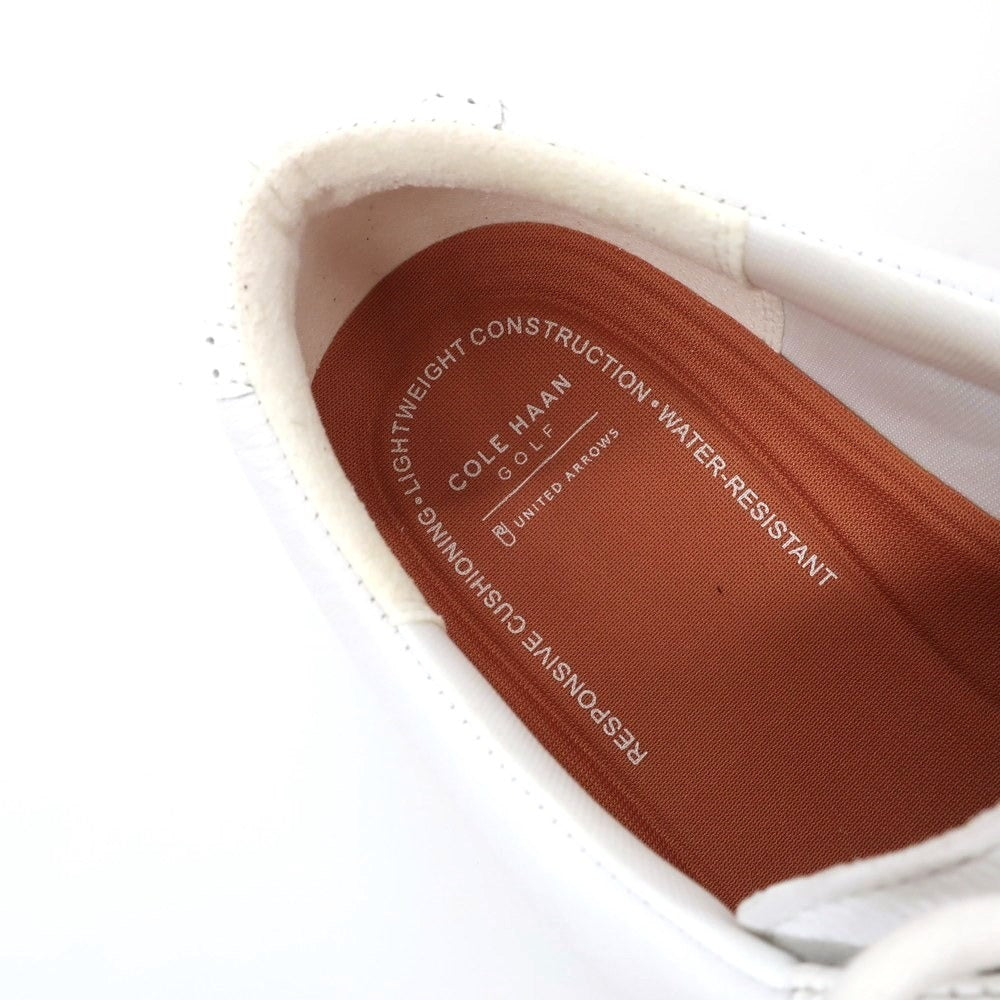 【中古】【未使用】コールハーン COLE HAAN UNITED ARROWS別注 レザー ゴルフシューズ ホワイト【 8M 】【 状態ランクS 】【 メンズ 】