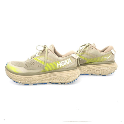 【中古】ホカ オネ オネ HOKA ONE ONE STINSON 6 スニーカー ベージュxネオンイエロー【 27cm 】【 状態ランクB 】【 メンズ 】