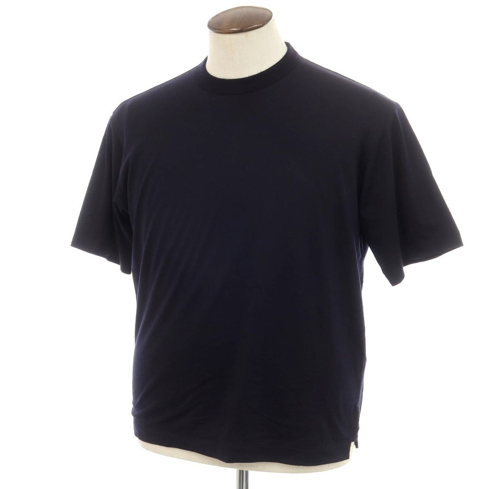 【中古】ランバン LANVIN ウール クルーネック 半袖Ｔシャツ ダークネイビー【サイズ48】【NVY】【S/S】【状態ランクB】【メンズ】【759097】