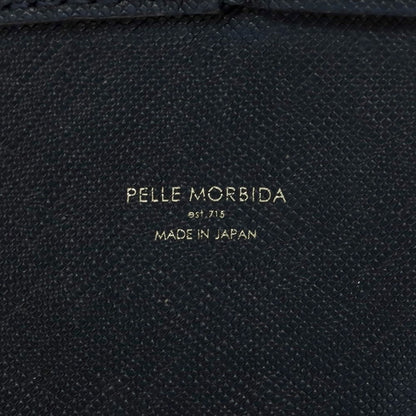 【中古】ペッレモルビダ PELLE MORBIDA 型押しレザー ブリーフケース ダークネイビー【 状態ランクC 】【 メンズ 】