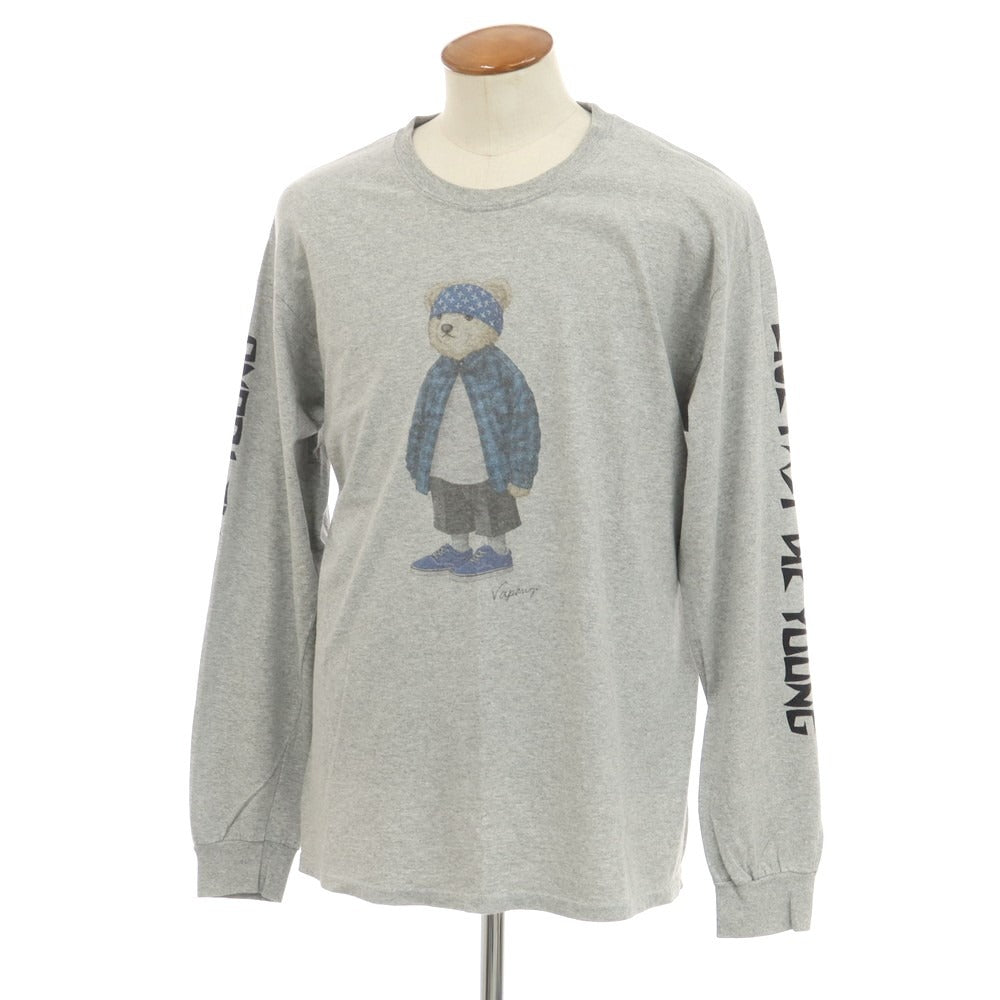 【中古】ヴェイパライズ Vaporize × SKNY コットン クルーネック 長袖Ｔシャツ ライトグレー【サイズM】【GRY】【S/S/A/W】【状態ランクC】【メンズ】【759096】