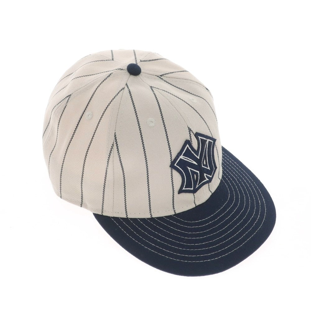 【中古】ニューエラ NEW ERA ポリエステル ベースボールキャップ ベージュxネイビー【サイズ7 5/8】【BEI】【S/S/A/W】【状態ランクC】【メンズ】【759098】