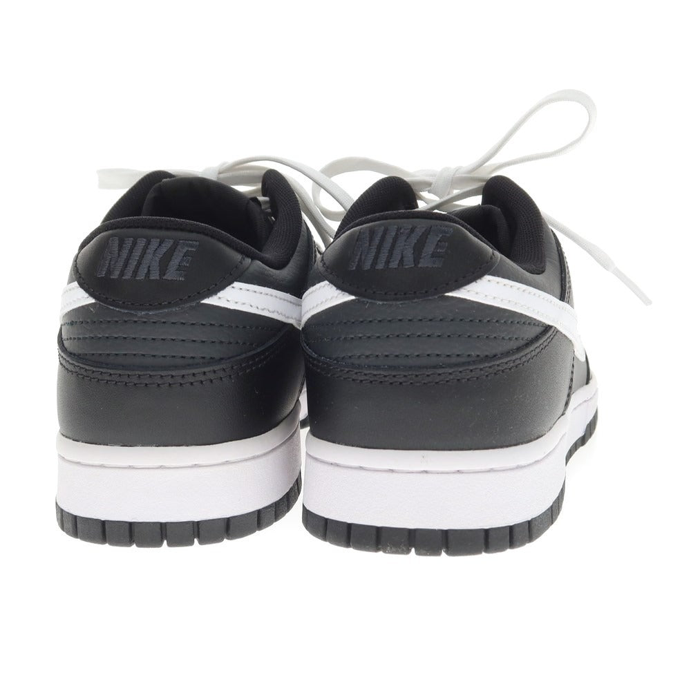 【中古】ナイキ NIKE DUNK LOW ダンクロー レザー スニーカー ブラックxホワイト【 27.5cm 】【 状態ランクA 】【 メンズ 】