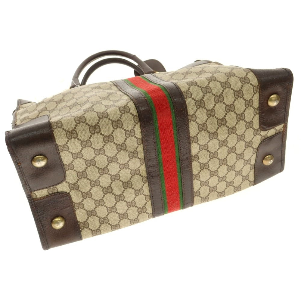 【中古】グッチ GUCCI GG PVC×レザー 70年代 トートバッグ ベージュxブラウン【 状態ランクD 】【 メンズ 】