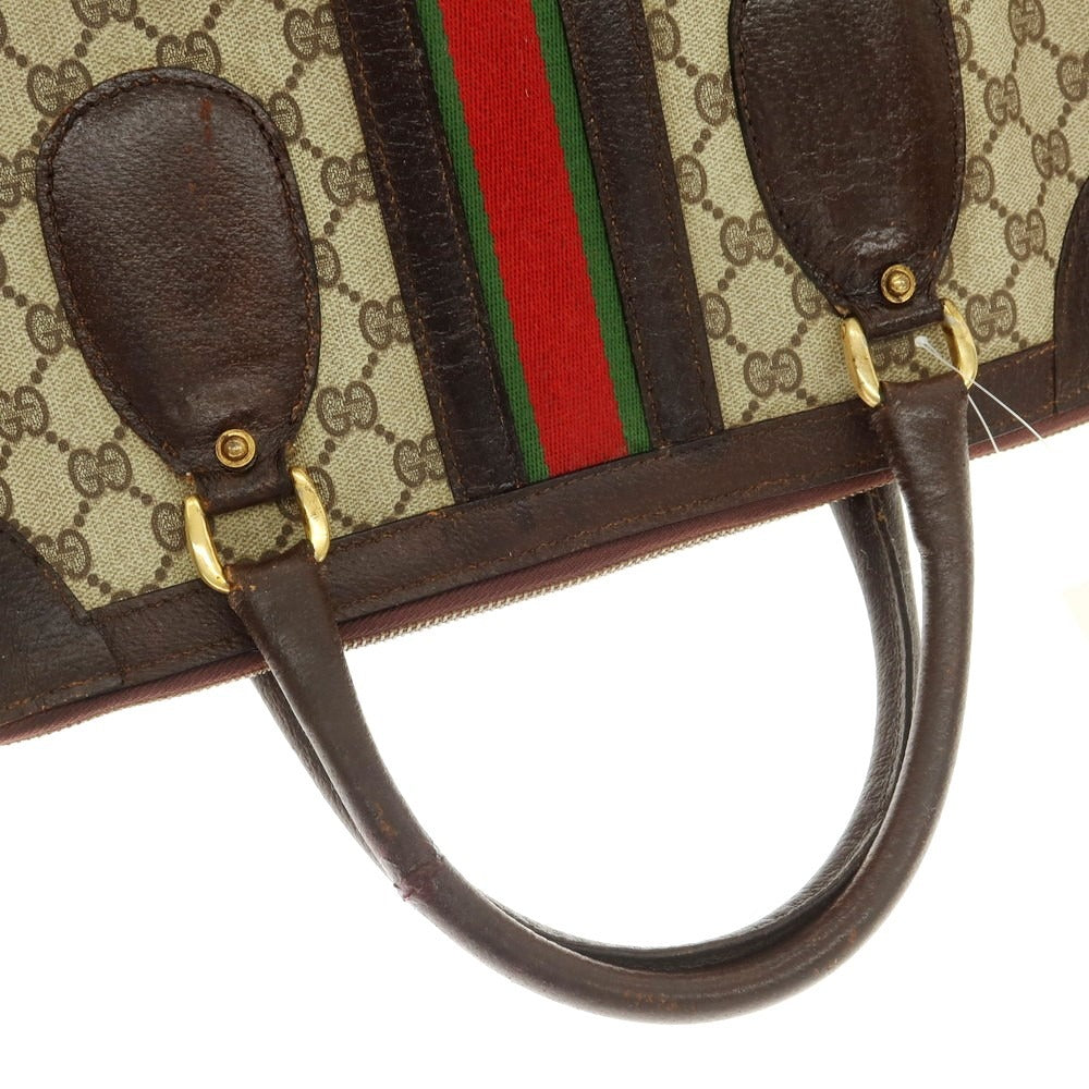 【中古】グッチ GUCCI GG PVC×レザー 70年代 トートバッグ ベージュxブラウン【 状態ランクD 】【 メンズ 】