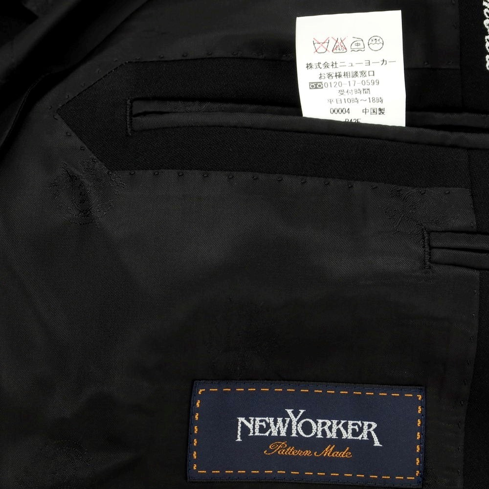 【中古】ニューヨーカー NEWYORKER ウールナイロン 2つボタンスーツ ブラック【 表記なし（L位） 】【 状態ランクB 】【 メンズ 】