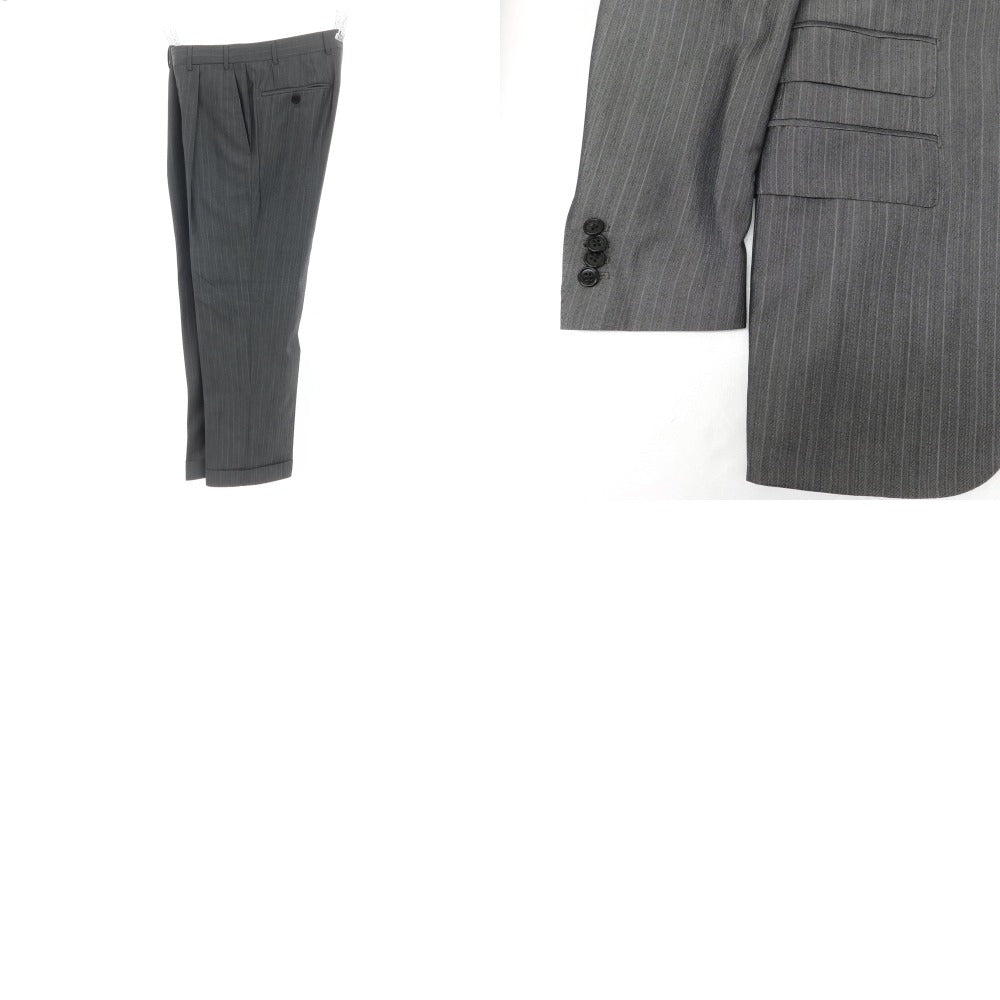 【中古】コルネリアーニ CORNELIANI ウール シルク ストライプ 3つボタンスーツ グレー【 サイズ44 】【 状態ランクB 】【 メンズ 】 [EPD]
