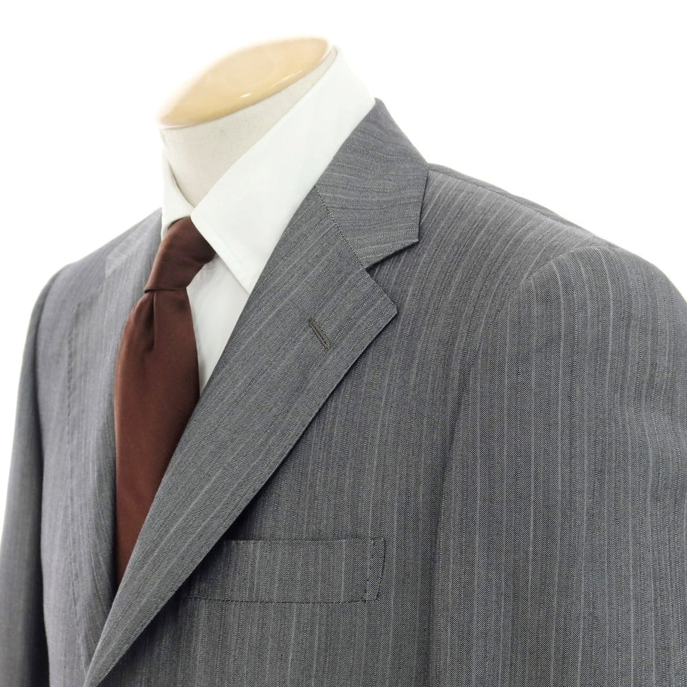 【中古】コルネリアーニ CORNELIANI ウールシルク ストライプ 3つボタンスーツ グレー【 44 】【 状態ランクB 】【 メンズ 】