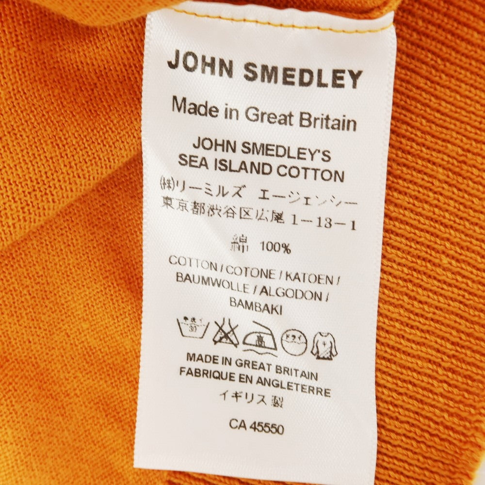 【中古】ジョンスメドレー JOHN SMEDLEY コットン 半袖 ポロニット オレンジ【 S 】【 状態ランクB 】【 メンズ 】