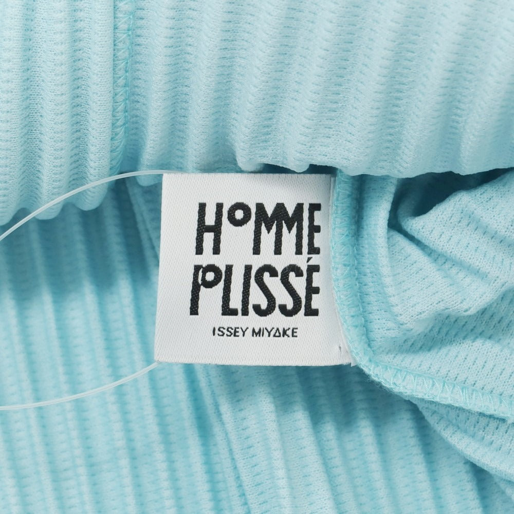 【中古】オム プリッセ イッセイミヤケ HOMME PLISSE ISSEY MIYAKE 2024年秋冬 プリーツ カジュアルシャツ ライトブルー【 表記なし（L位） 】【 状態ランクB 】【 メンズ 】