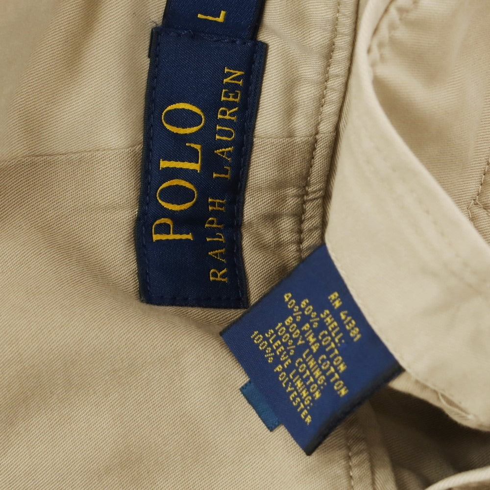 【中古】ポロ ラルフローレン Polo Ralph Lauren コットン 3つボタン カジュアルジャケット ベージュ【 L 】【 状態ランクC 】【 メンズ 】