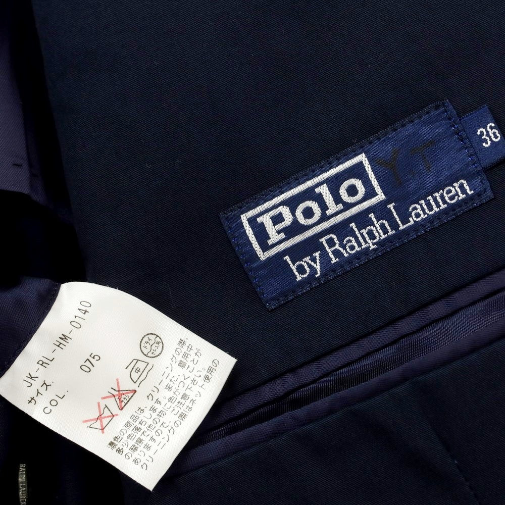 【中古】ポロ ラルフローレン Polo Ralph Lauren コットン 2つボタン カジュアルジャケット ネイビー【 36 】【 状態ランクC 】【 メンズ 】