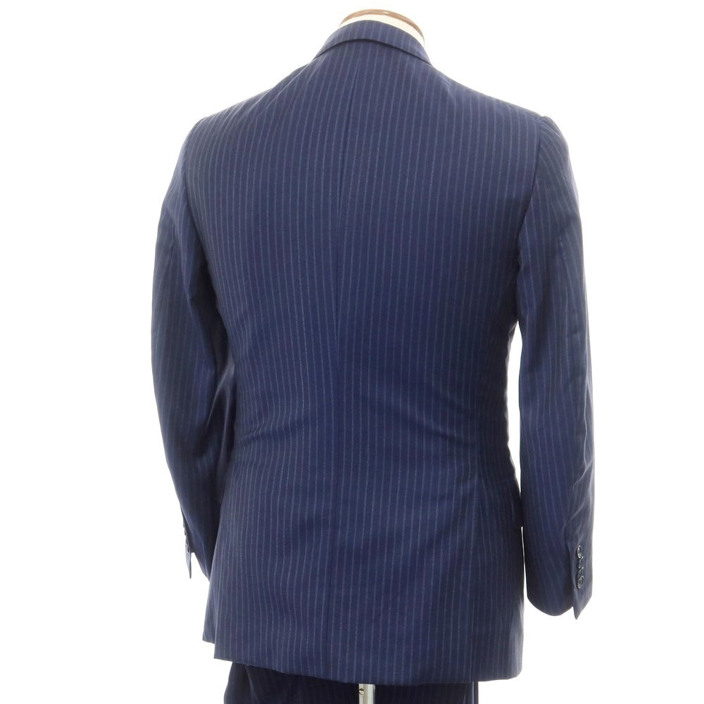 [Used] ISAIA Barneys New York custom wool striped 3 button suit navy x blue [46] [Condition Rank D] [Men&