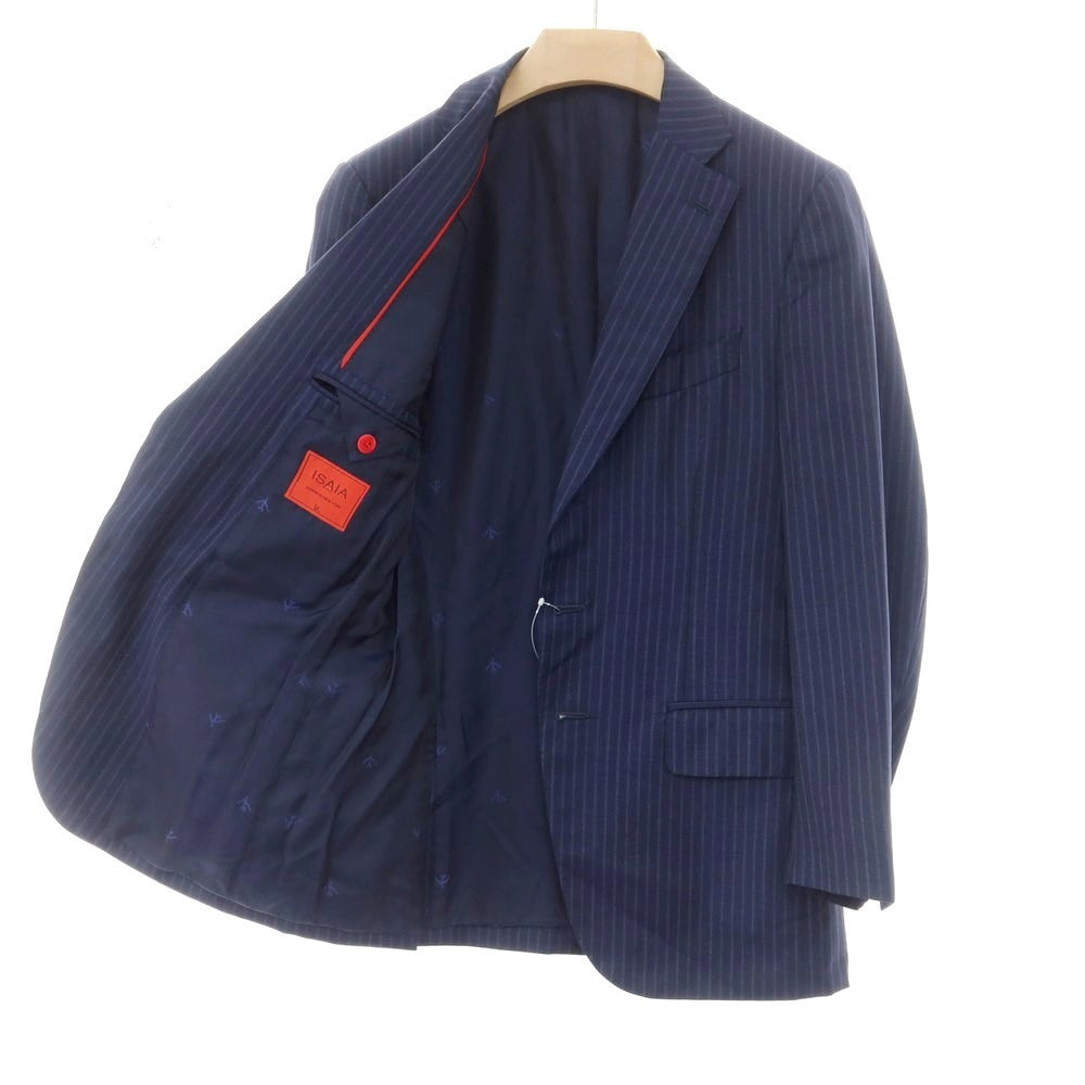 [Used] ISAIA Barneys New York custom wool striped 3 button suit navy x blue [46] [Condition Rank D] [Men&