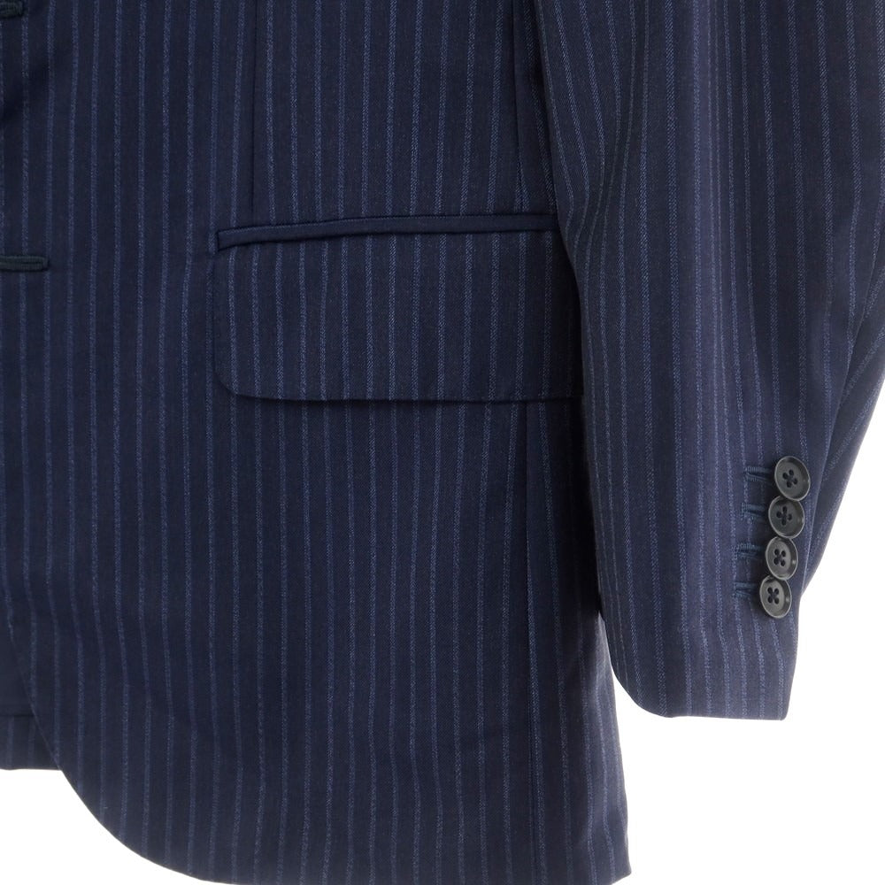 [Used] ISAIA Barneys New York custom wool striped 3 button suit navy x blue [46] [Condition Rank D] [Men&