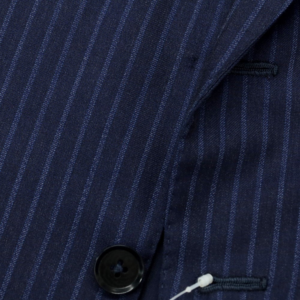 [Used] ISAIA Barneys New York custom wool striped 3 button suit navy x blue [46] [Condition Rank D] [Men&
