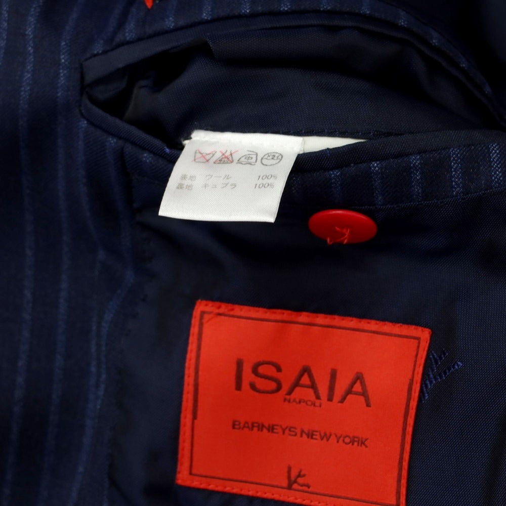 [Used] ISAIA Barneys New York custom wool striped 3 button suit navy x blue [46] [Condition Rank D] [Men&