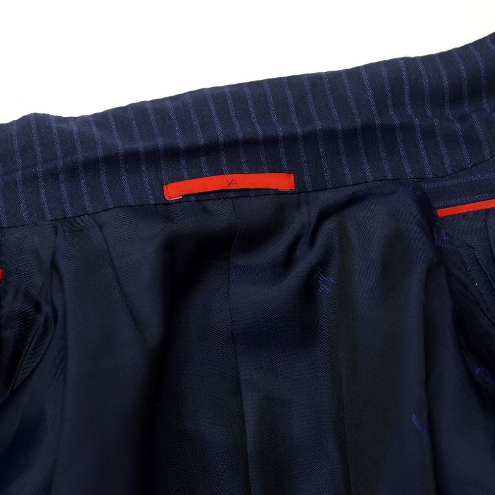 [Used] ISAIA Barneys New York custom wool striped 3 button suit navy x blue [46] [Condition Rank D] [Men&