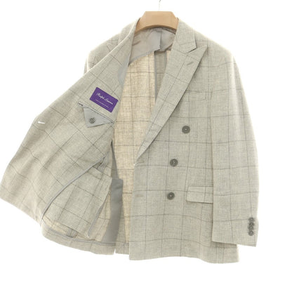 【中古】ラルフローレン パープルレーベル RalphLauren Collection Purple Label ウールリネンコットン ダブルジャケット ライトグレー【 36 】【 状態ランクB 】【 メンズ 】