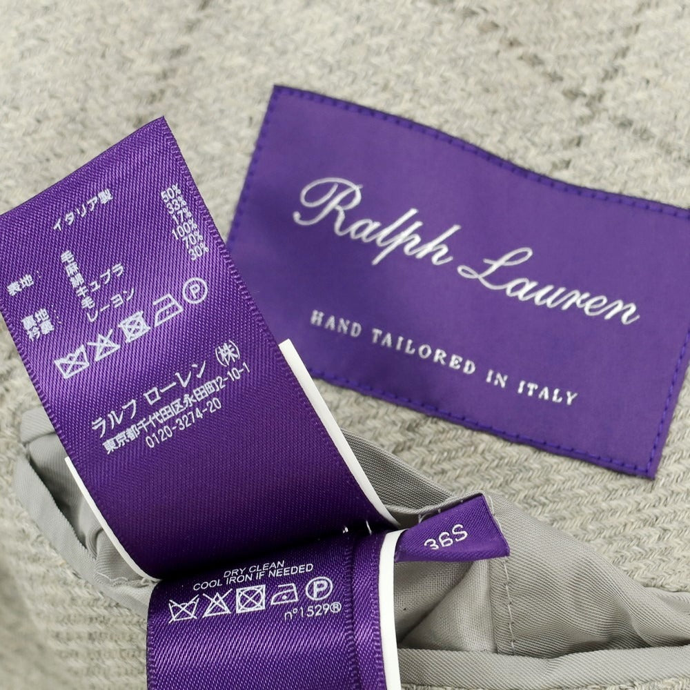 【中古】ラルフローレン パープルレーベル RalphLauren Collection Purple Label ウールリネンコットン ダブルジャケット ライトグレー【 36 】【 状態ランクB 】【 メンズ 】