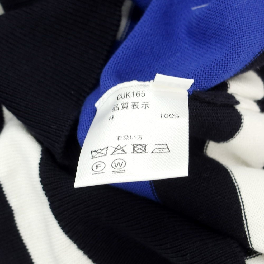 【中古】【未使用】クルチアーニ CRUCIANI コットン 半袖 ポロニット ブルーxブラック【 サイズ50 】【 状態ランクS 】【 メンズ 】 [EPD]