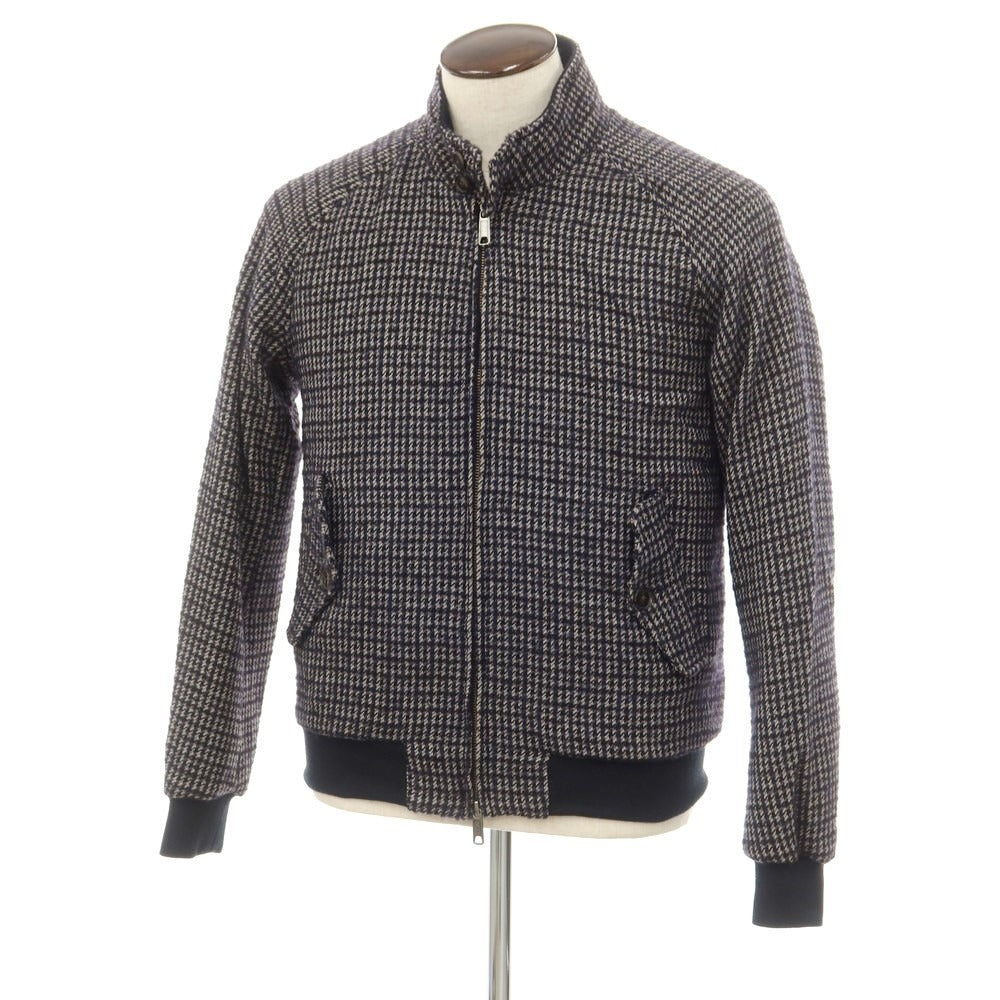 【中古】バラクータ BARACUTA ウールナイロン チェック 中綿 スイングトップ ネイビーxホワイト【 40 】【 状態ランクC 】【 メンズ 】