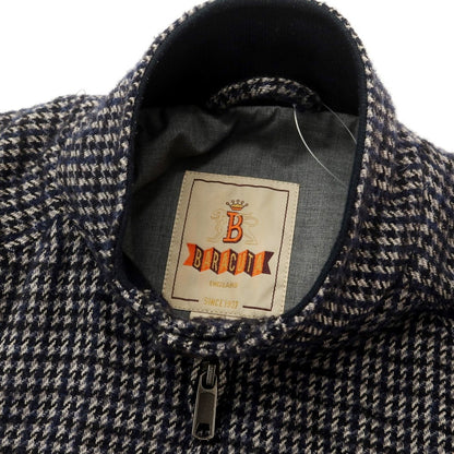 【中古】バラクータ BARACUTA ウールナイロン チェック 中綿 スイングトップ ネイビーxホワイト【 40 】【 状態ランクC 】【 メンズ 】