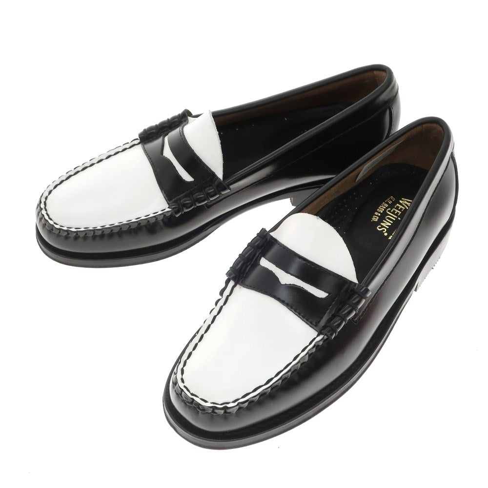 【中古】【未使用】ジーエイチバス G.H.BASS&amp;CO. WEEJUNS PENNY LOAFER コンビ コインローファー ブラックxホワイト【 UK6 】【 状態ランクS 】【 メンズ 】