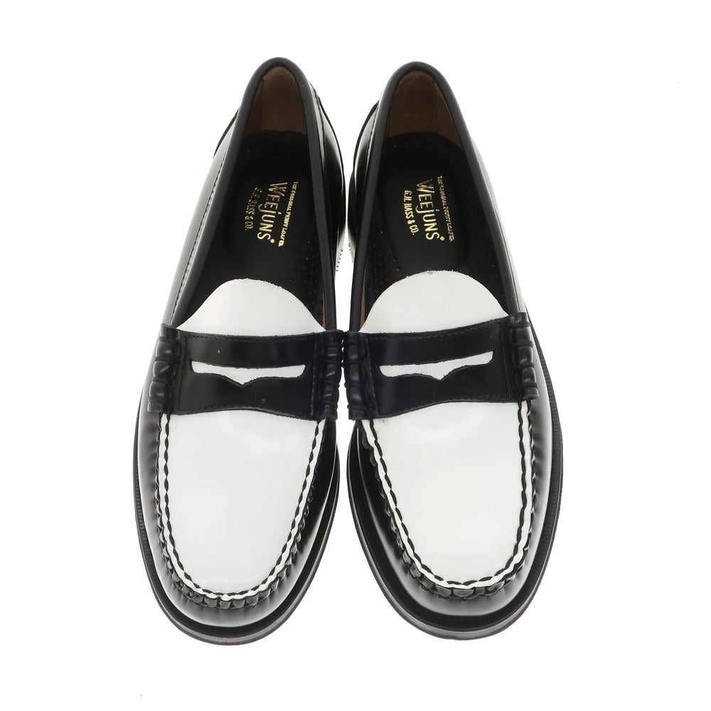 【中古】【未使用】ジーエイチバス G.H.BASS&amp;CO. WEEJUNS PENNY LOAFER コンビ コインローファー ブラックxホワイト【 UK6 】【 状態ランクS 】【 メンズ 】