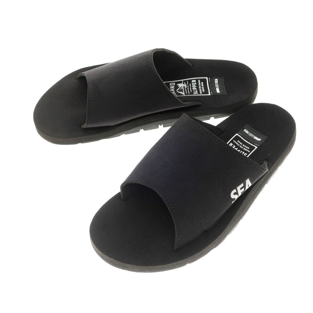 【中古】ウィンダンシー WIND AND SEA × Island Slipper ウルトラスエード サンダル ブラック【 9 】【 状態ランクA 】【 メンズ 】