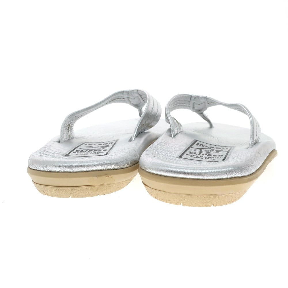 中古】【未使用】アイランドスリッパ ISLAND SLIPPER レザー トングサンダル シルバー【 8 】【 状態ランクS 】【 メンズ –  リタリオリブロ