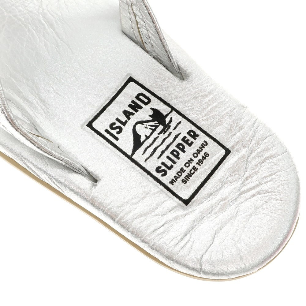 【中古】【未使用】アイランドスリッパ ISLAND SLIPPER レザー トングサンダル シルバー【 8 】【 状態ランクS 】【 メンズ 】