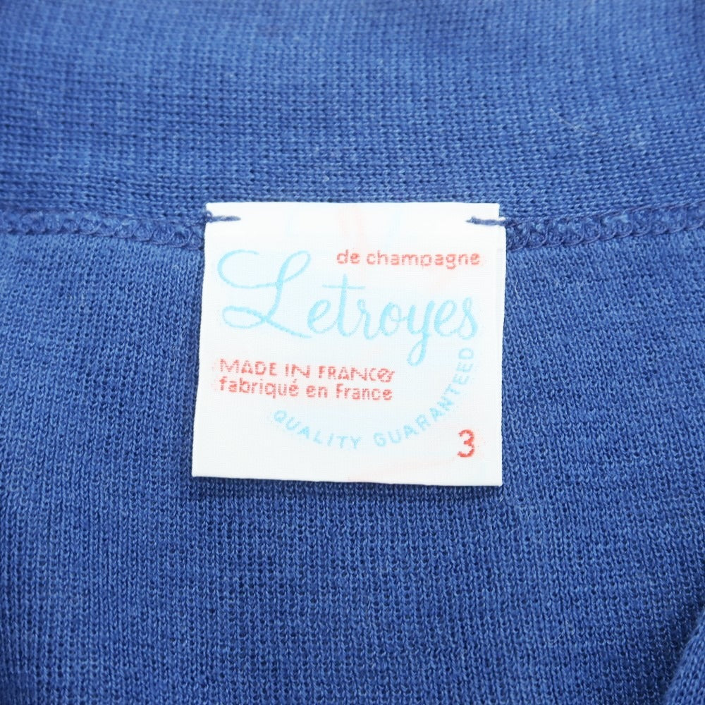 【中古】ルトロワ Letroyes コットン ハイゲージ ニットベスト ブルー【サイズ3】【BLU】【S/S】【状態ランクB】【メンズ】