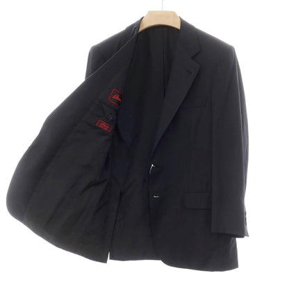 【中古】ブリオーニ Brioni SUPER150’S ウール ストライプ 2つボタンスーツ ダークネイビー【 46 】【 状態ランクC 】【 メンズ 】