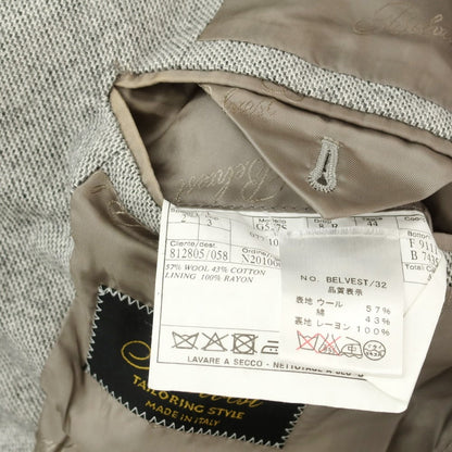 【中古】ベルベスト Belvest ウールコットン テーラードジャケット グレー【 44 】【 状態ランクC 】【 メンズ 】