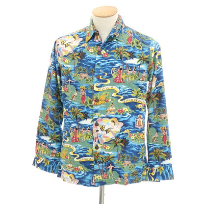 【中古】カラカウア An Original Kalakaua hawai柄 アロハシャツ ブルー【 XS 】【 状態ランクB 】【 メンズ 】