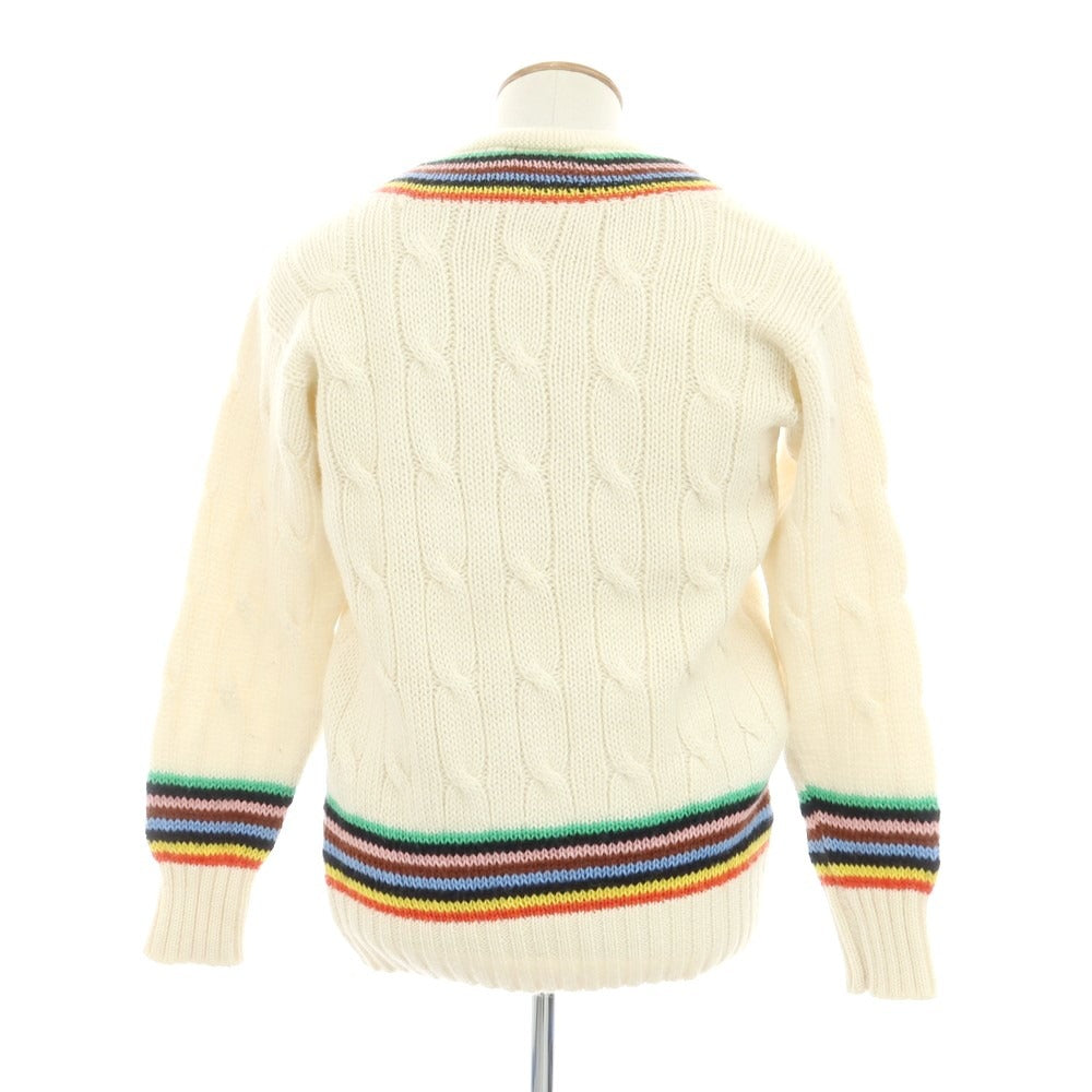 【中古】ローイング ブレザーズ Rowing Blazers ウール系 Vネック プルオーバーニット オフホワイト【サイズM】【WHT】【A/W】【状態ランクB】【メンズ】