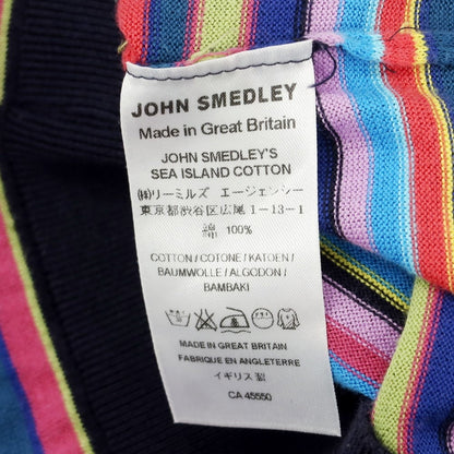 【中古】ジョンスメドレー JOHN SMEDLEY コットン ボーダー プルオーバーニット マルチカラー【サイズXS】【MLT】【S/S】【状態ランクB】【メンズ】【759074】