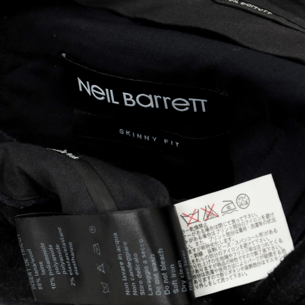 【中古】ニールバレット NEIL BARRETT ウールナイロン リブパンツ カジュアルスラックスパンツ ダークグレー【 44 】【 状態ランクB 】【 メンズ 】