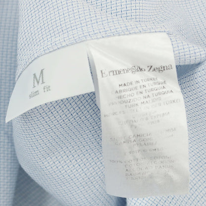 【中古】エルメネジルドゼニア Ermenegildo Zegna コットン ドレスシャツ ライトブルー【 M 】【 状態ランクC 】【 メンズ 】