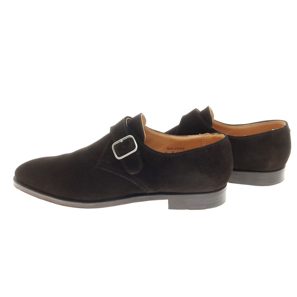 クロケットジョーンズモンクストラップブラックスエード ビームス