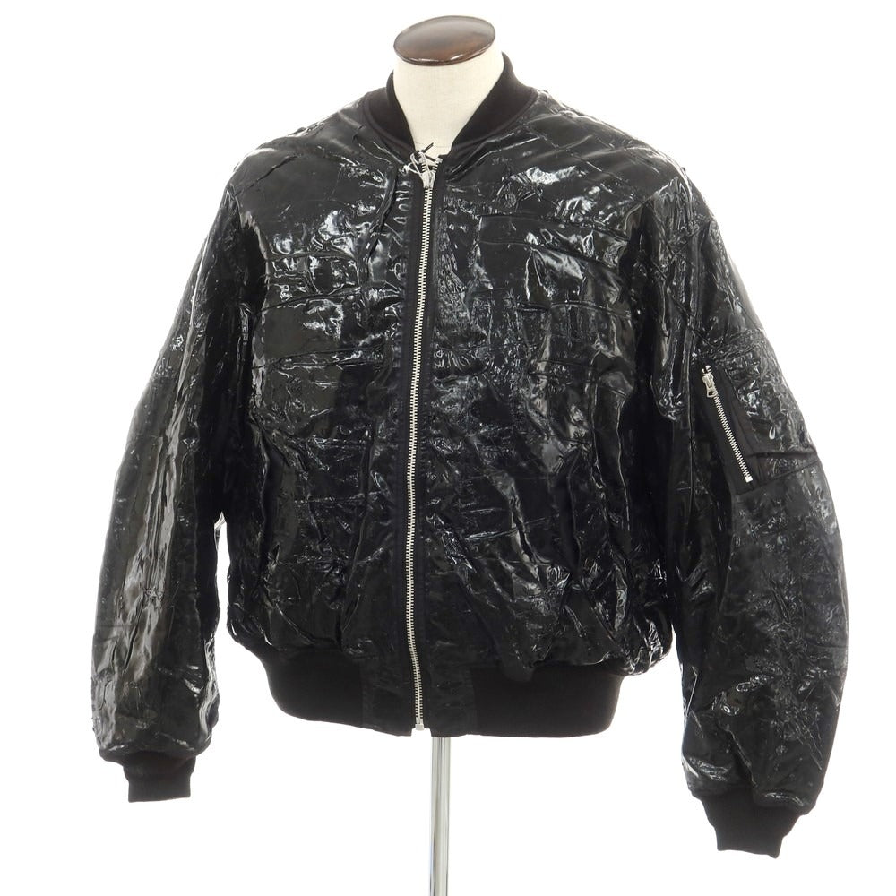 【中古】【未使用】ヨーク YOAK 2024年秋冬 RUBBER HAND PAINTED BOMBER JACKET ナイロン ボンバージャケット 中綿ブルゾン ブラック【 3 】【 状態ランクS 】【 メンズ 】