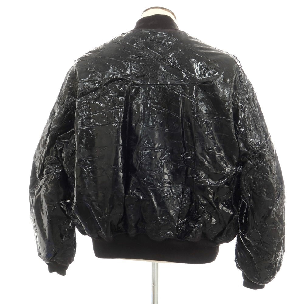 【中古】【未使用】ヨーク YOAK 2024年秋冬 RUBBER HAND PAINTED BOMBER JACKET ナイロン ボンバージャケット 中綿ブルゾン ブラック【 3 】【 状態ランクS 】【 メンズ 】